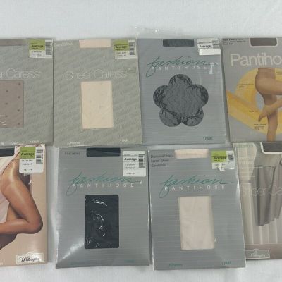 Vintage J C Penney Pantyhose RARE Colors & Patterns Women’s Sz Average NEW